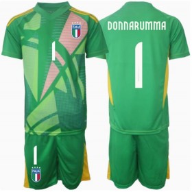 Italien Gianluigi Donnarumma #1 Målvakt Borta Kläder Barn EM 2024 Kortärmad (+ Korta byxor)